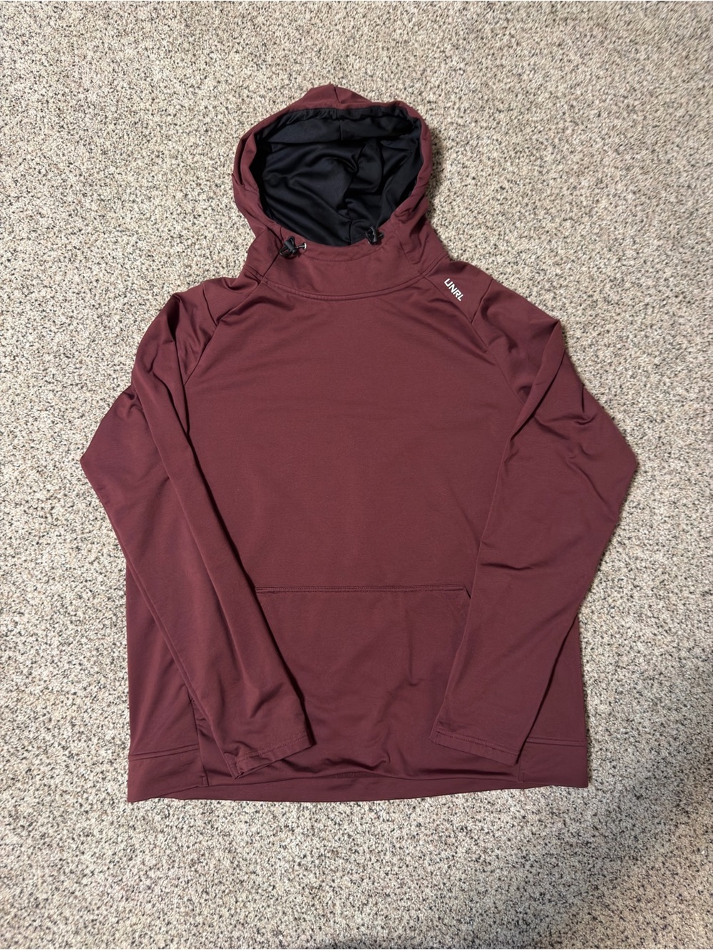 UNRL Men's Maroon Hooded Pullover hoodie